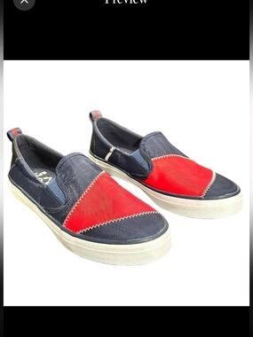 SPERRY Crest Twin Gore BIONIC Navy Red Women’s Size 8.5 STS83718 NWOB